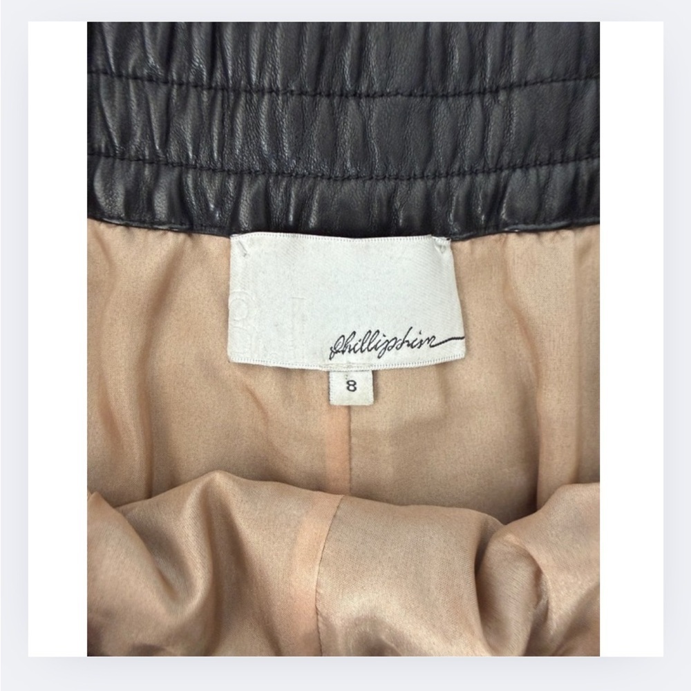 3.1 Phillip Lim Lamb Leather Cut-Out Shorts – Size 8 - Picture 5 of 7